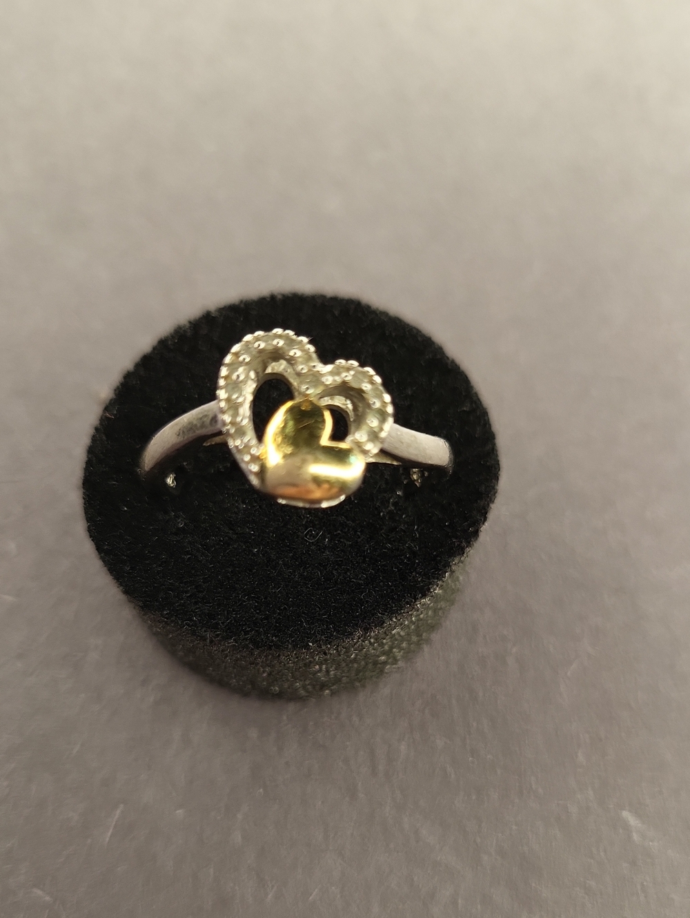 Heart Duo Two-Tone Sterling Ring in Gold and Silver